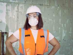 woman in safety gear
